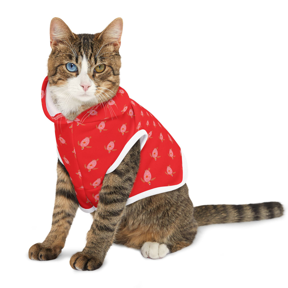 Red and Pink Sea Turtle Pet Hoodie