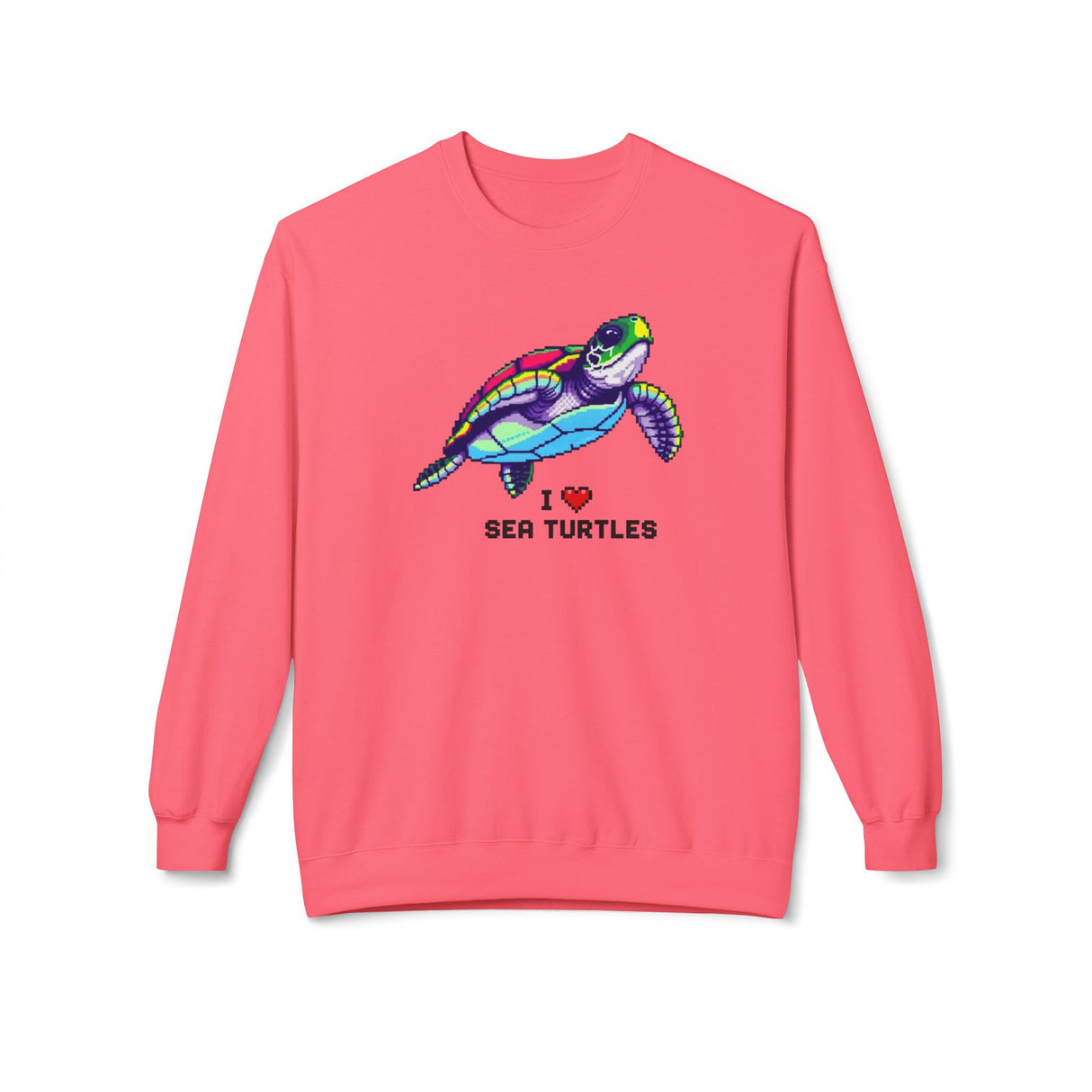 8 Bit I Love Sea Turtle Sweatshirt - 4 colors