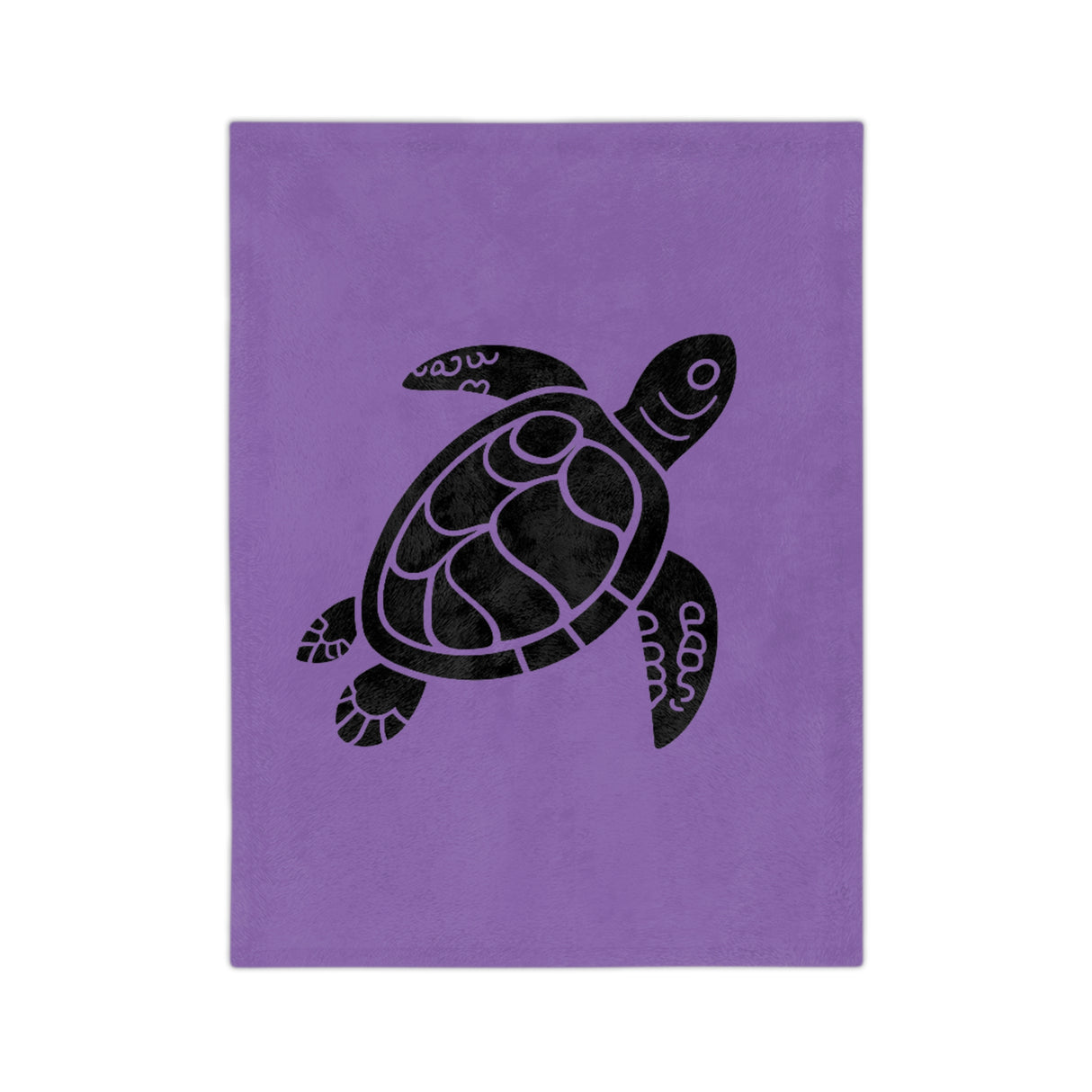 Purple and Black Sea Turtle Velveteen Microfiber Blanket - 3 Sizes