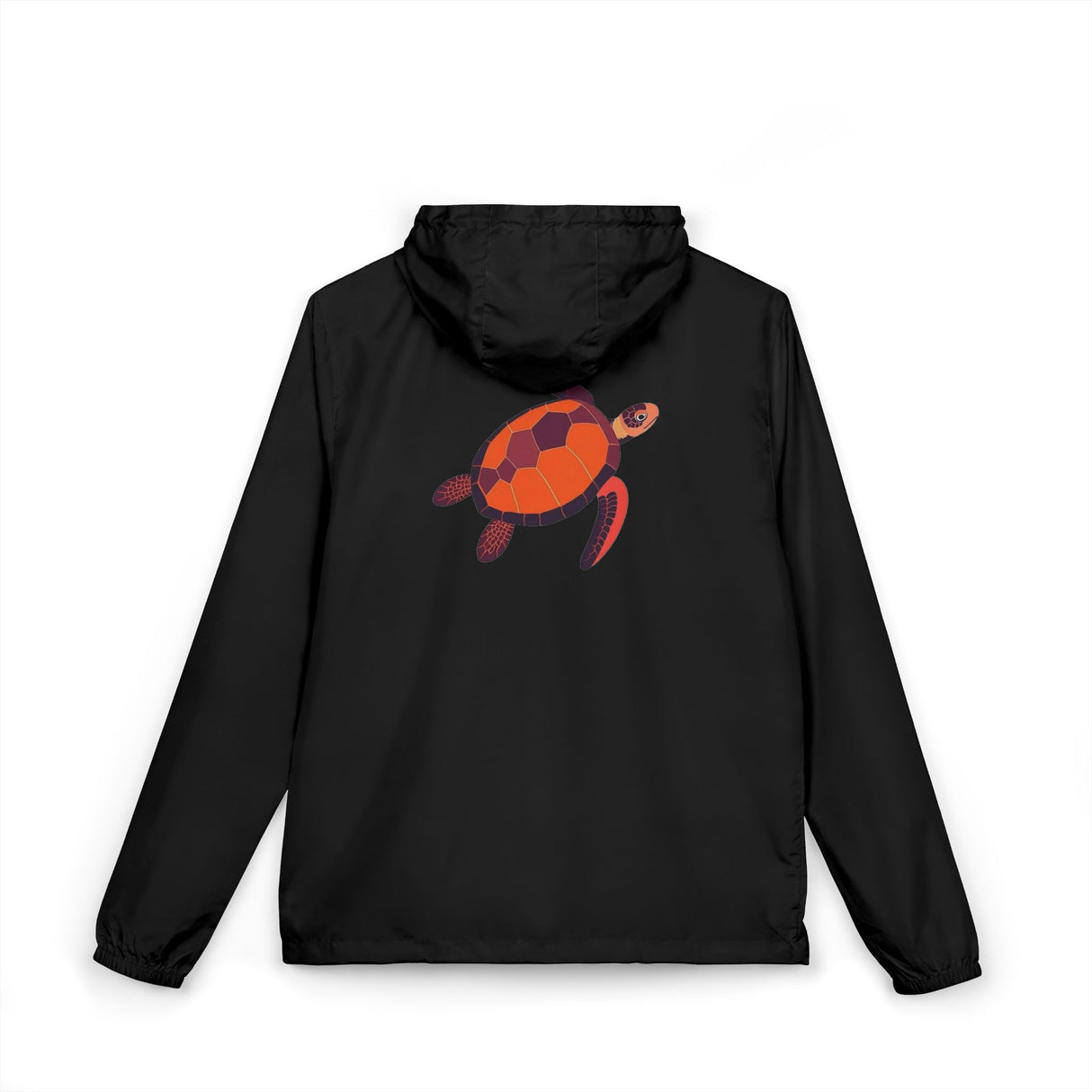 Purple and Orange Sea Turtle Icon Unisex Full-Zip Windbreaker Jacket - 4 colors