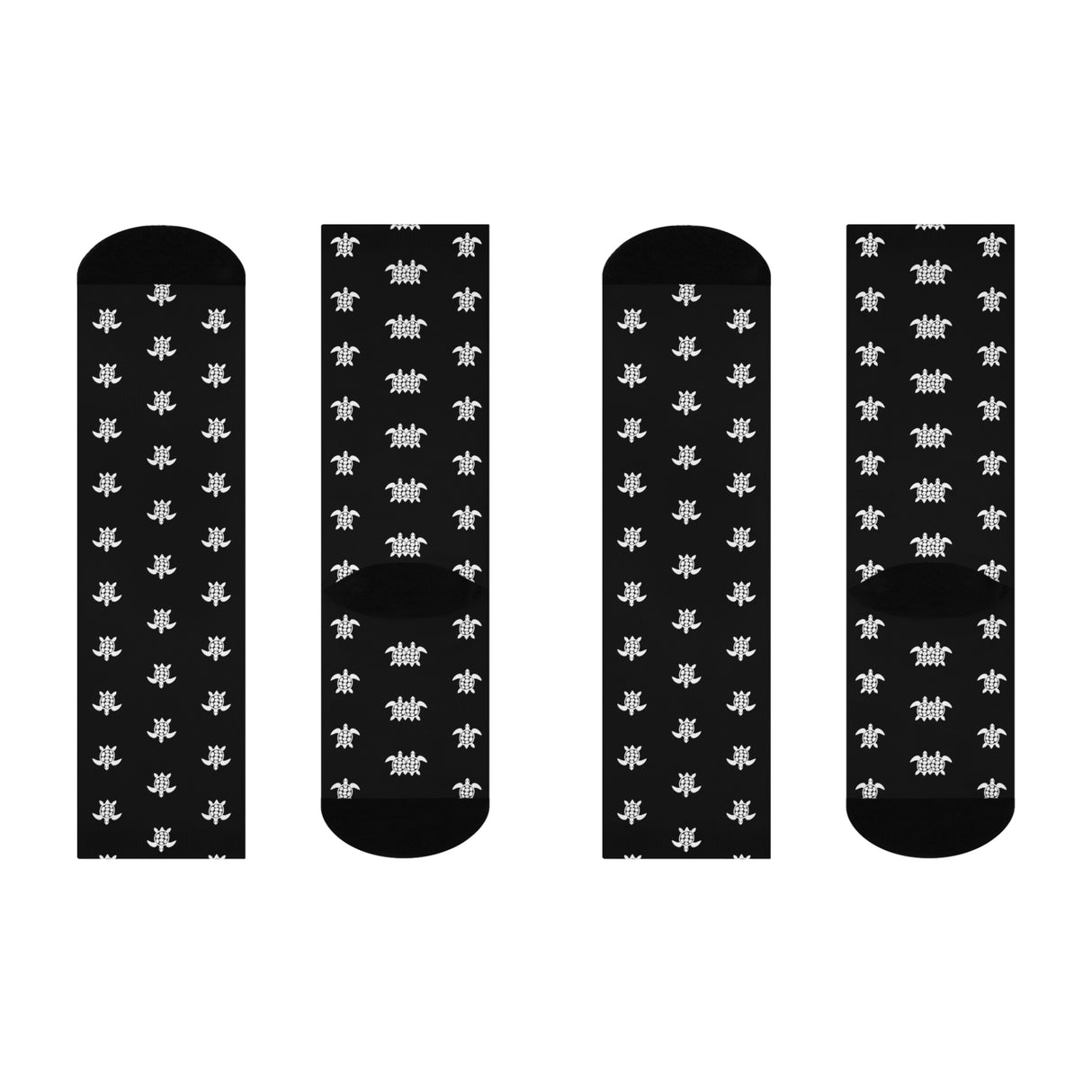 Black Sea Turtle Cushioned Crew Socks