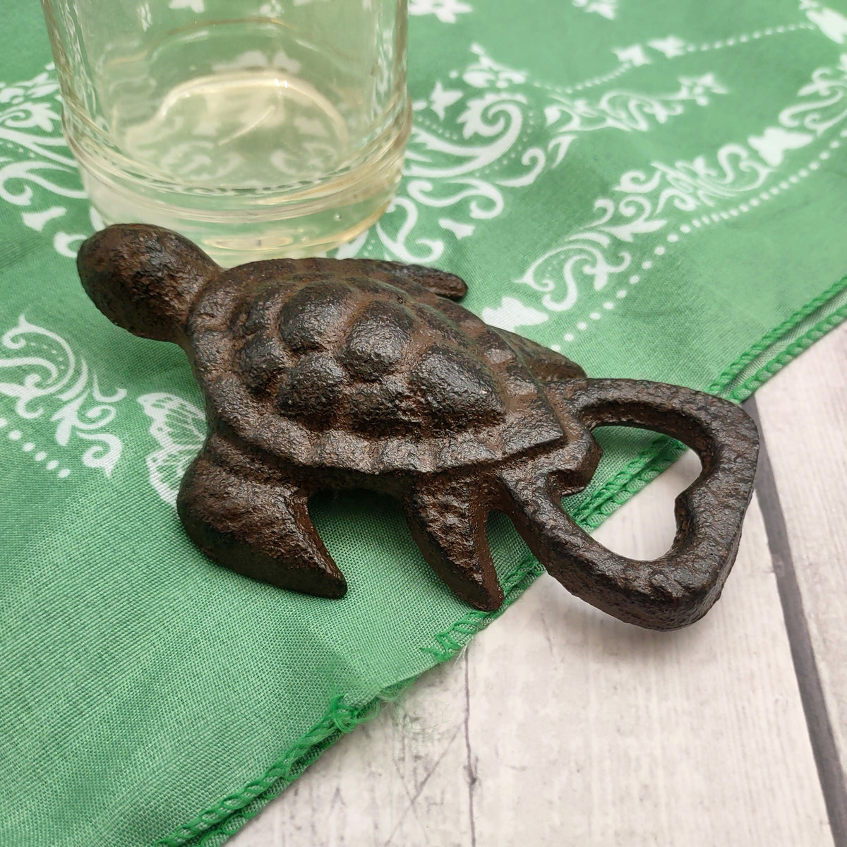 Brown Metal Sea Turtle Bottle Opener (1 opener approx. 4.5+ inches) Cast Iron Patina Sea Turtle Bottle Opener for coastal kitchen or home!