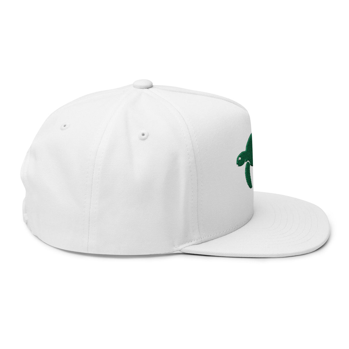 Sea Turtle Profile Embroidered Flat Bill Cap