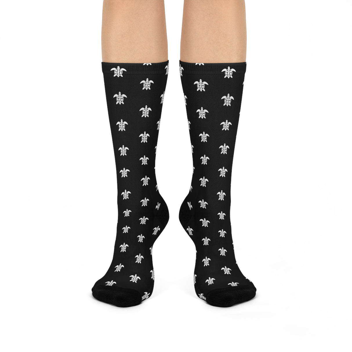 Black Sea Turtle Cushioned Crew Socks