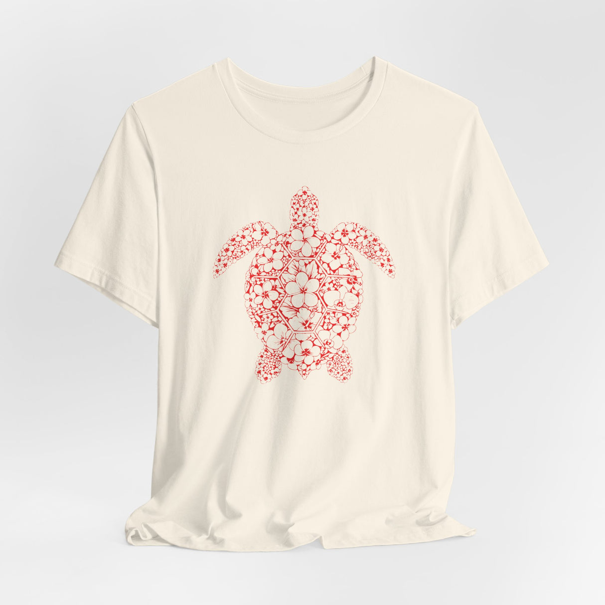 Red Tropical Flower Sea Turtle Graphic Tee - 5 Colors