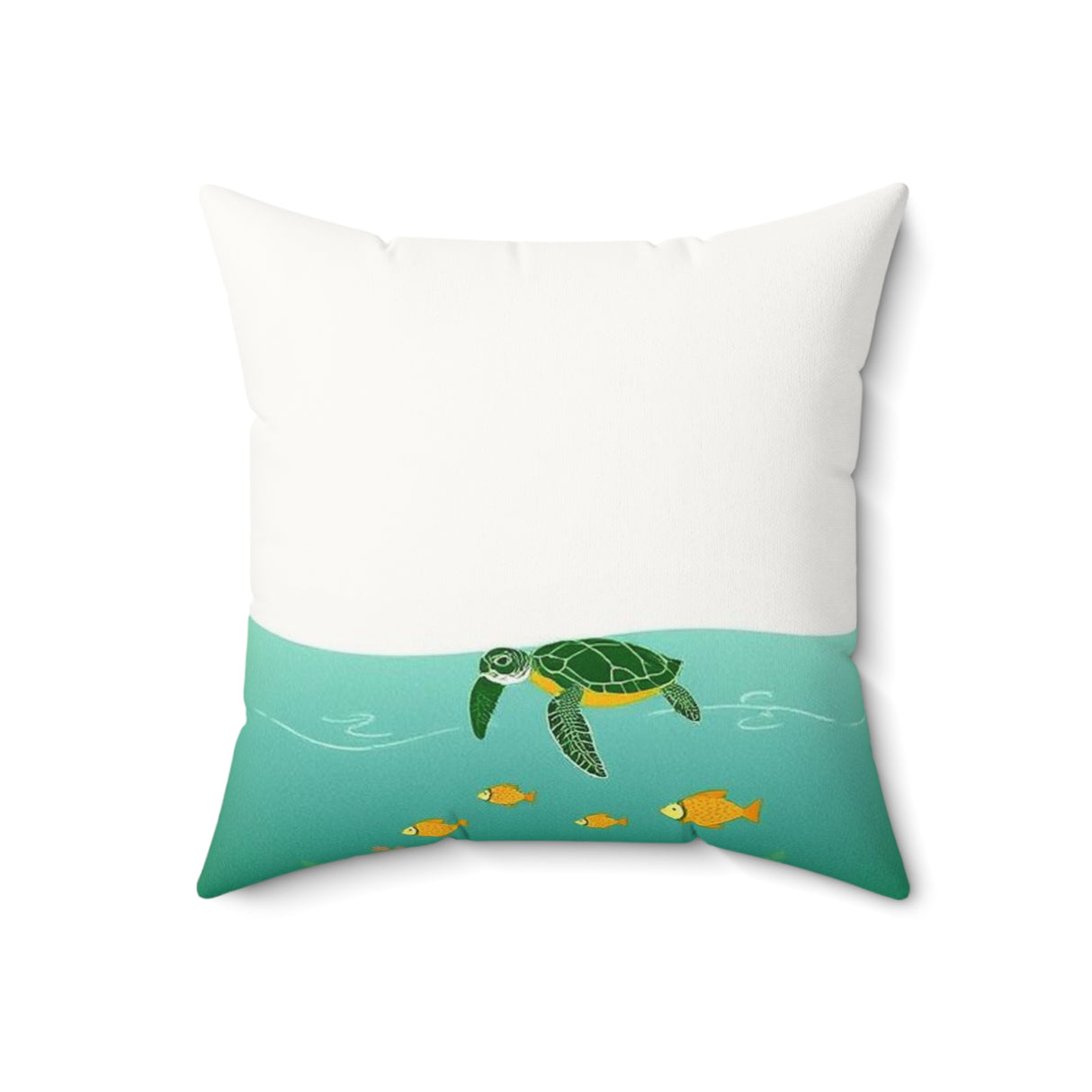 Blue Sea Turtle Pillow, Faux Suede Pillow - 4 sizes