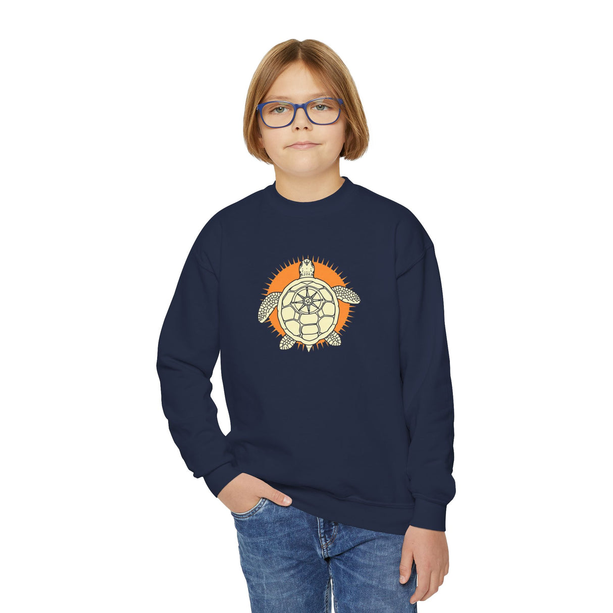 Navigator Sea Turtle Graphic Youth Crewneck Sweatshirt