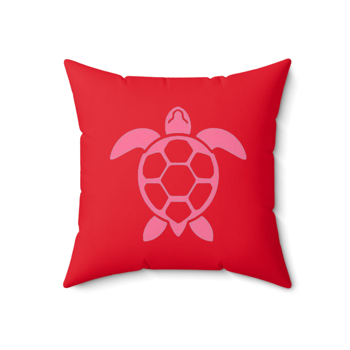 Red and Pink Sea Turtle Pillow, Faux Suede Pillow - 4 sizes
