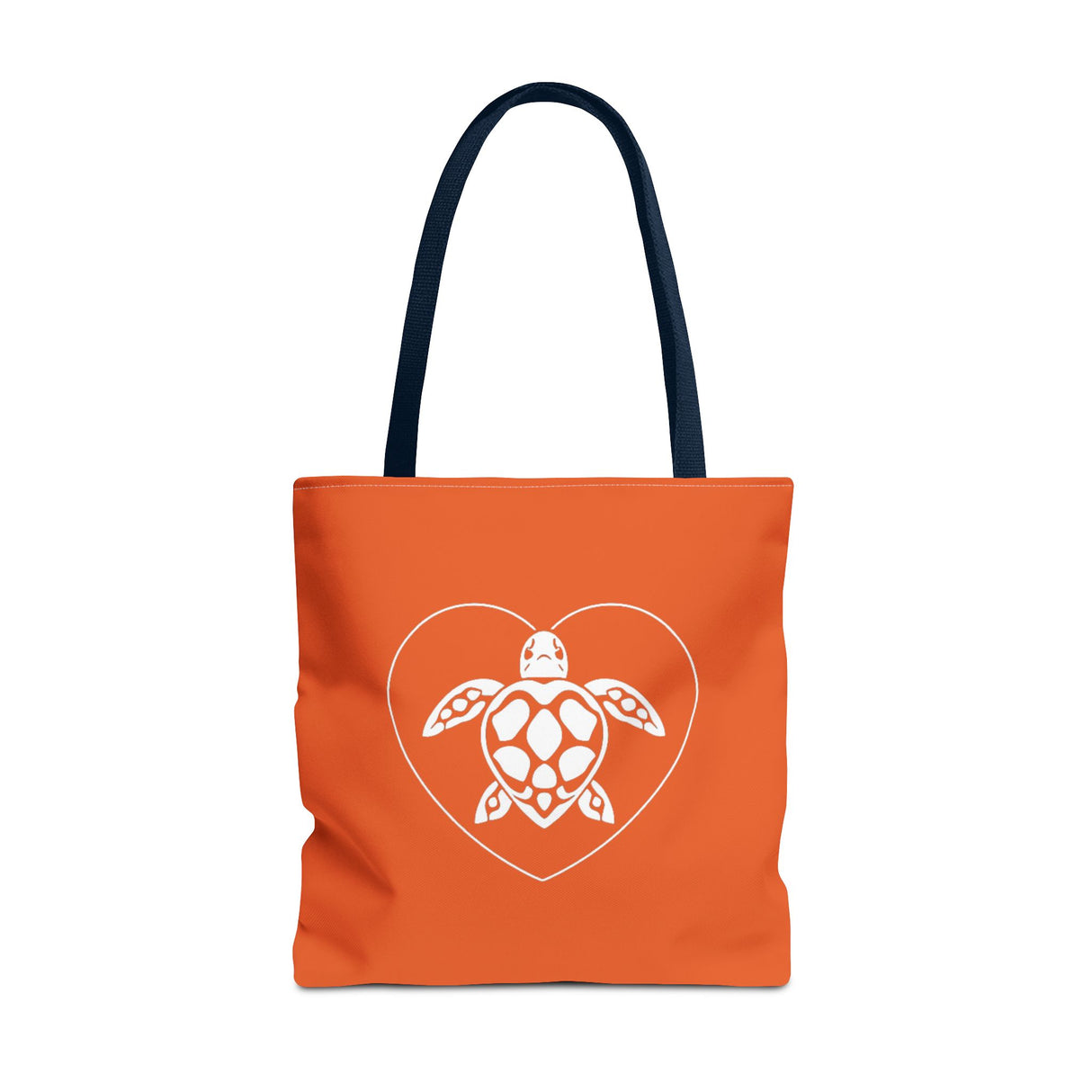 Orange Sea Turtle Heart Tote Bag - 3 sizes