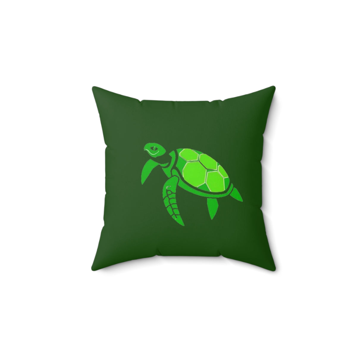Green Mod Art Sea Turtle Faux Suede Pillow - 4 sizes