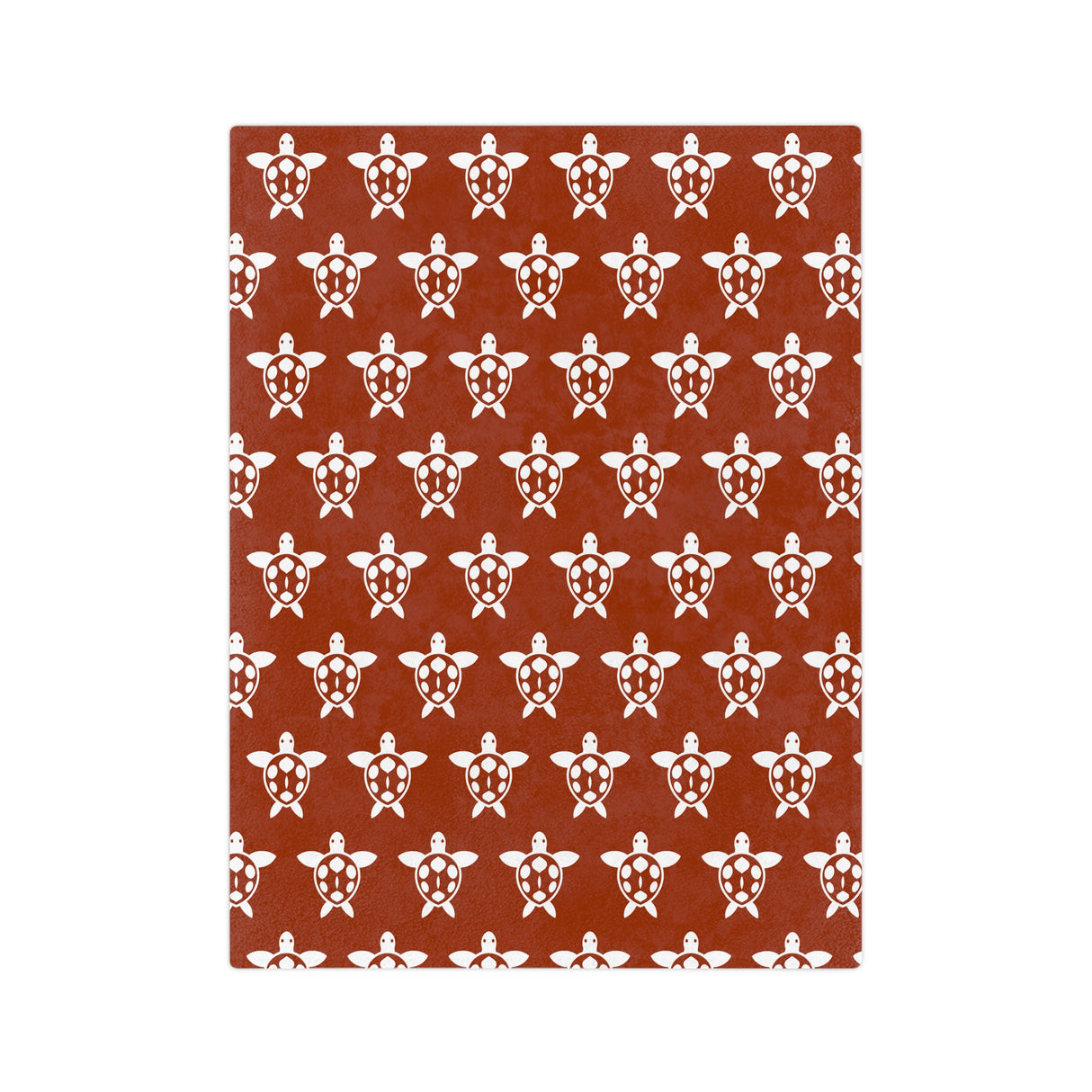 Burnt Orange and White Sea Turtle-Themed Velveteen Microfiber Blanket - 3 Sizes