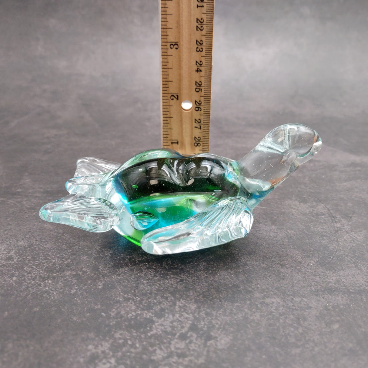 Glass Sea Turtle Figurine Spiral Aqua Green (1 figure approx. 4.5 inches long) Blue Green Glass Sea Turtle for home decor & gifting!