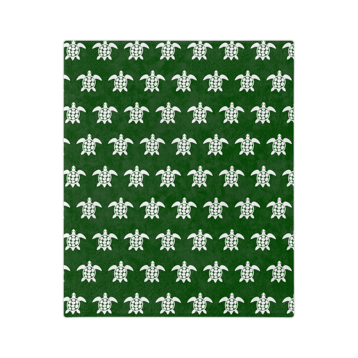 Green and White Sea Turtle Pattern-Themed Velveteen Microfiber Blanket - 3 Sizes