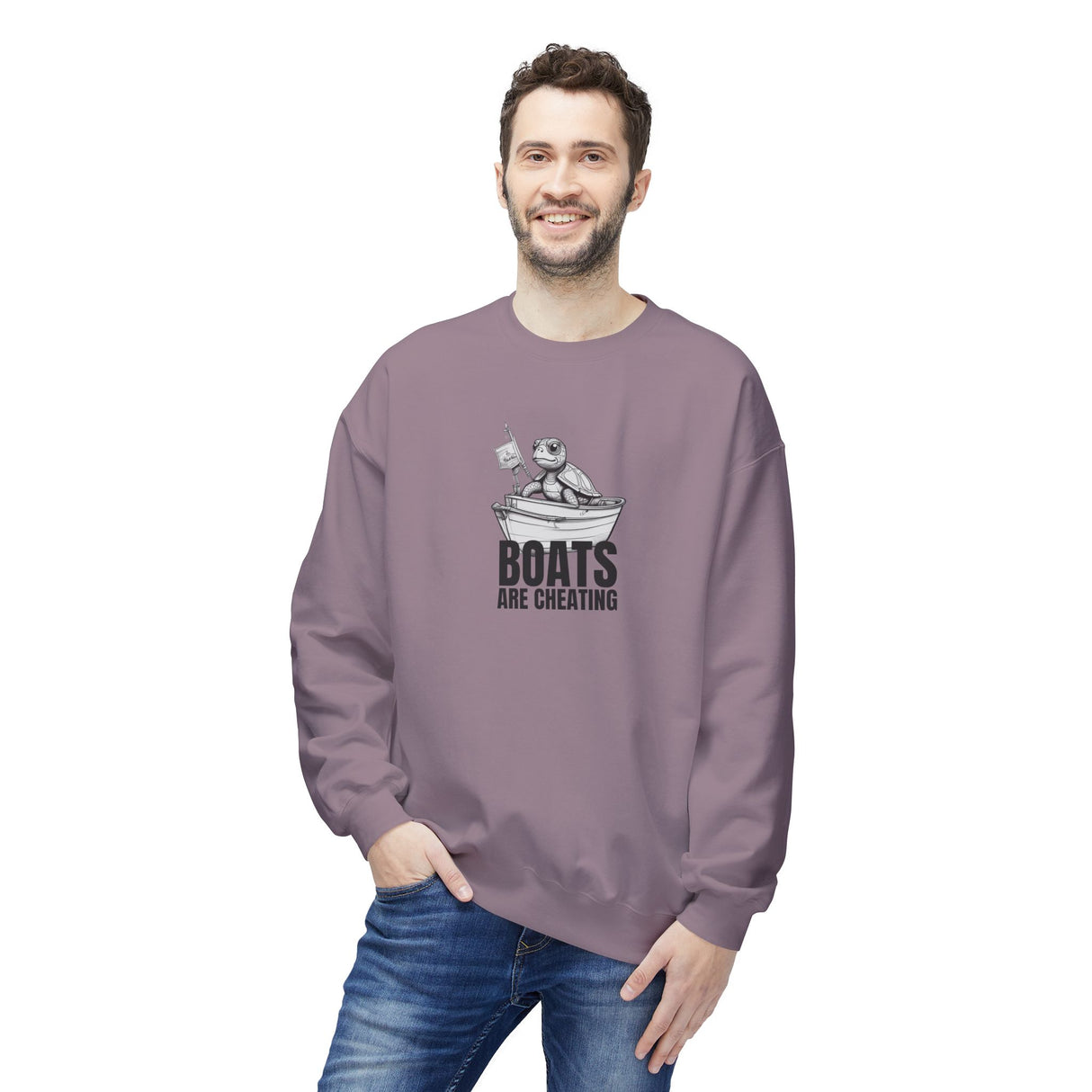 Boats Are Cheating Comic Sea Turtle Sweatshirt - 6 colors