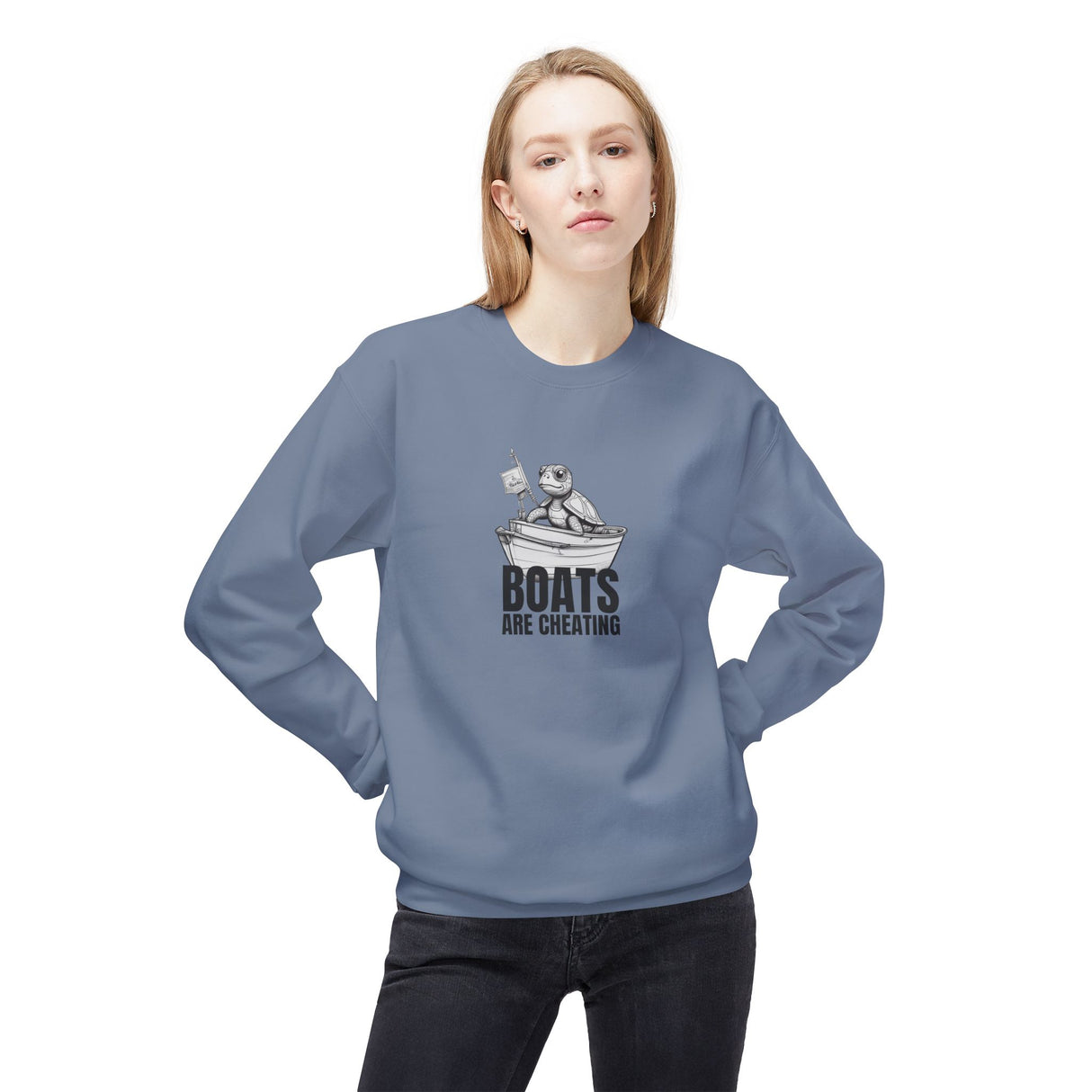 Boats Are Cheating Comic Sea Turtle Sweatshirt - 6 colors