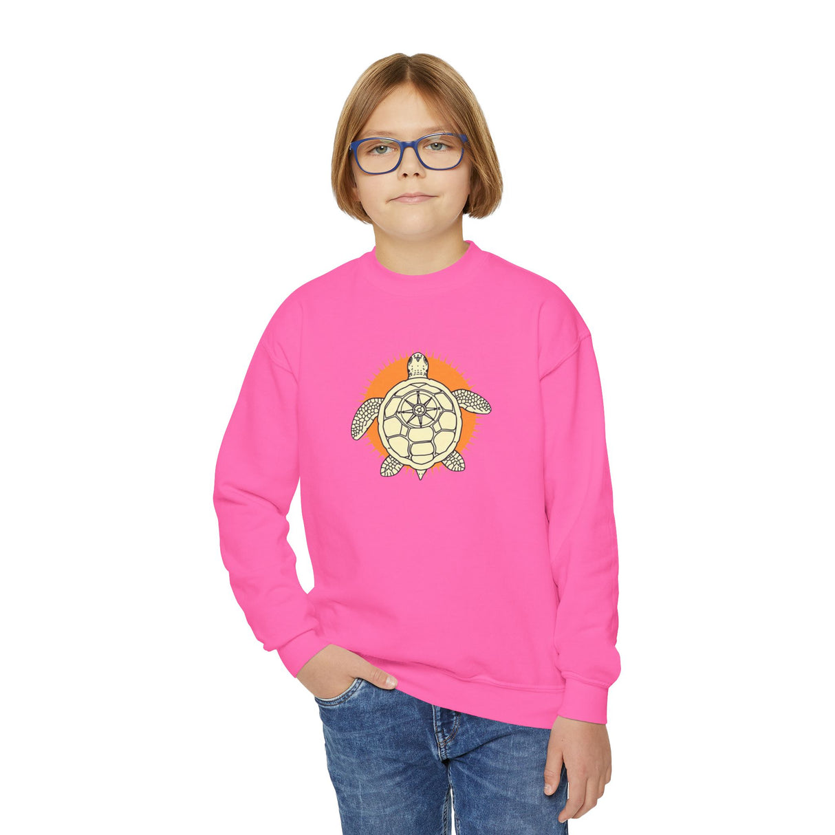 Navigator Sea Turtle Graphic Youth Crewneck Sweatshirt