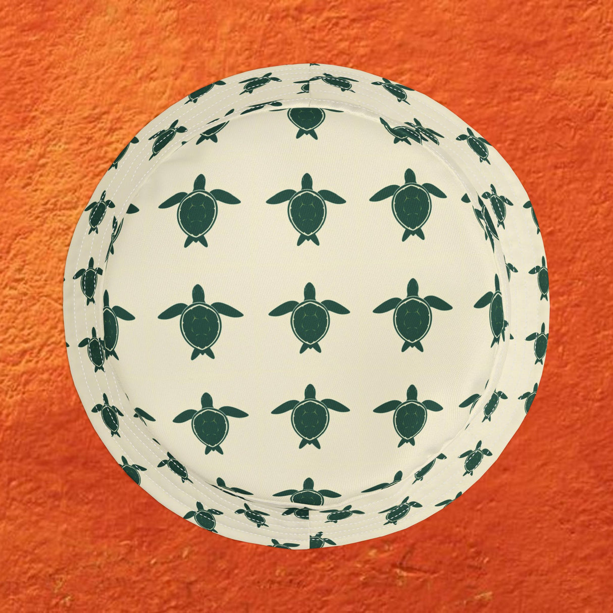 Off White Sea Turtle Pattern Bucket Hat - Large Sizes Available