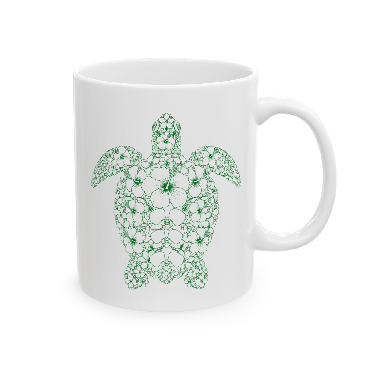 Tropical Green Sea Turtle Design Mug