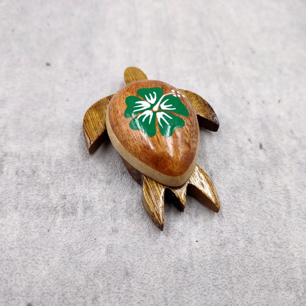 Wooden Sea Turtle Magnet Green Hibiscus Flower (1 magnet approx. 2+ inches) Wood Sea Turtle Magnet gift for fridges cabinets doors!