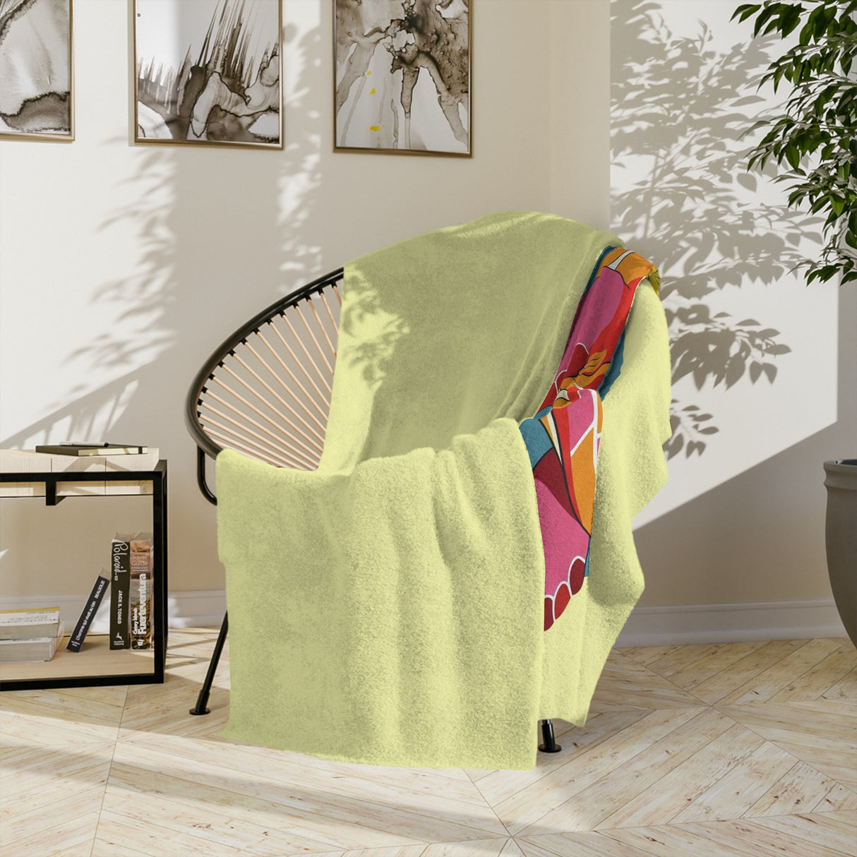 Colorful Pop Art Sea Turtle -Themed Velveteen Microfiber Blanket - 3 Sizes