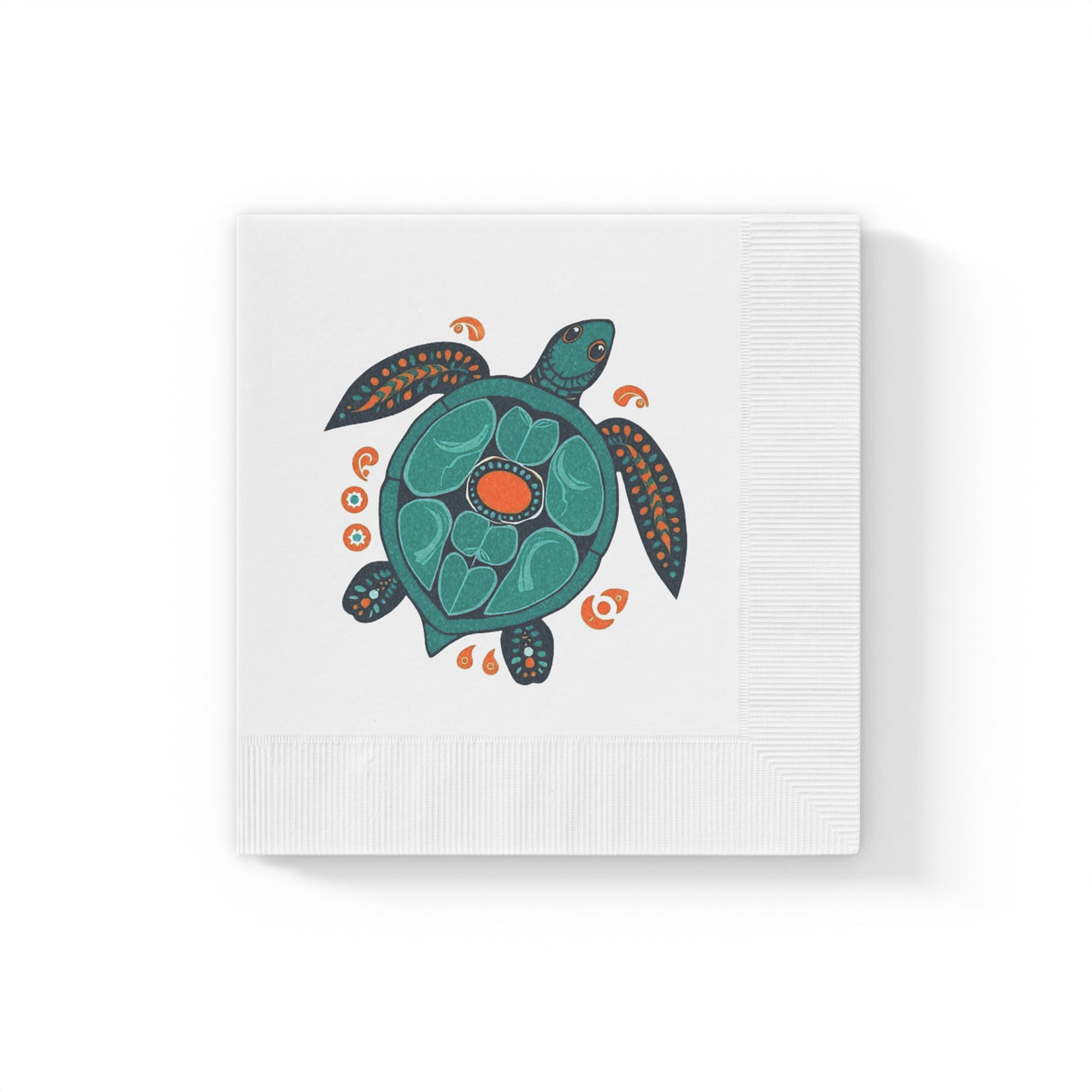 Blue Boho Tropical SeaTurtle-Themed Cocktail Napkins