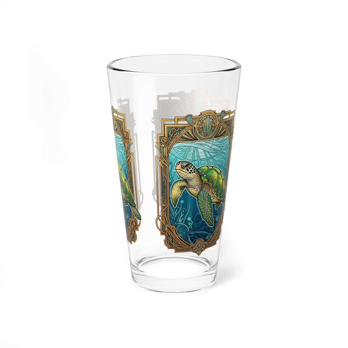 Art Deco Sea Turtle 16oz Drinkware