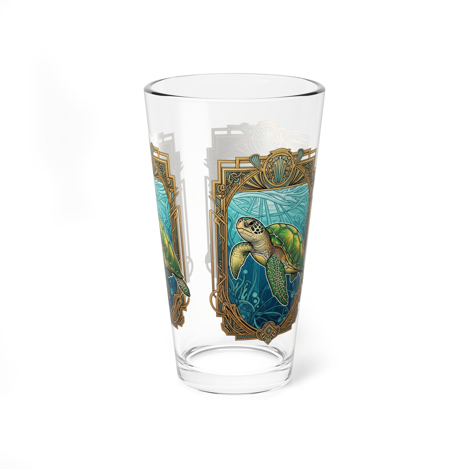 Art Deco Sea Turtle 16oz Drinkware