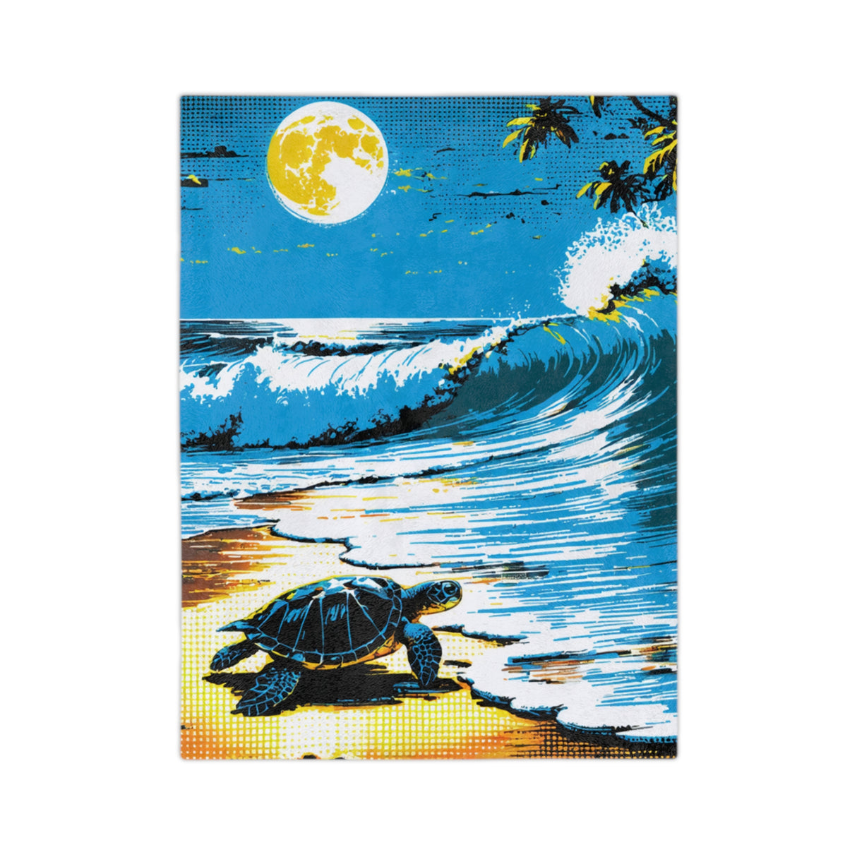 Headin Out To Sea Turtle -Themed Velveteen Microfiber Blanket - 3 Sizes