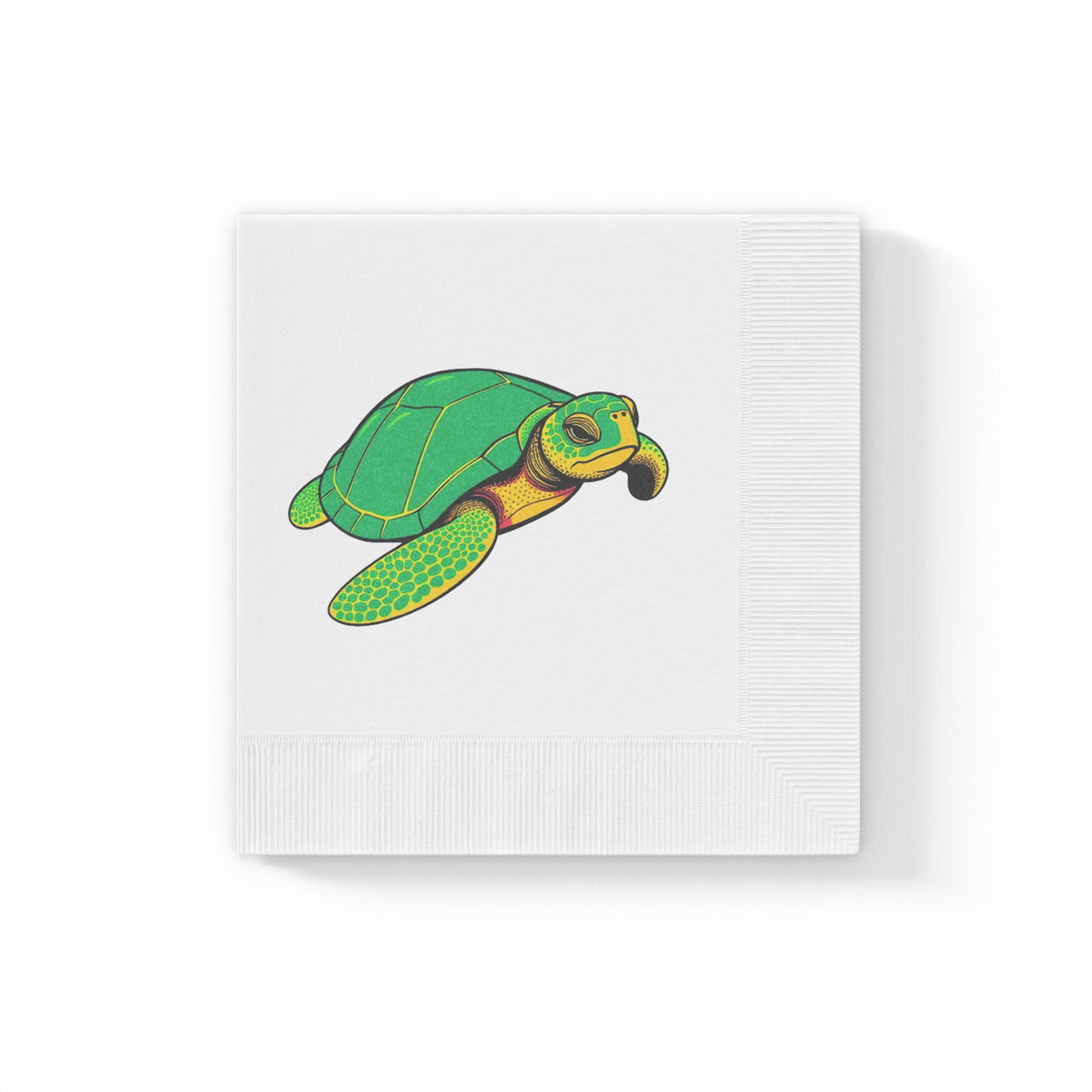 Green Cartoon SeaTurtle-Themed Cocktail Napkins