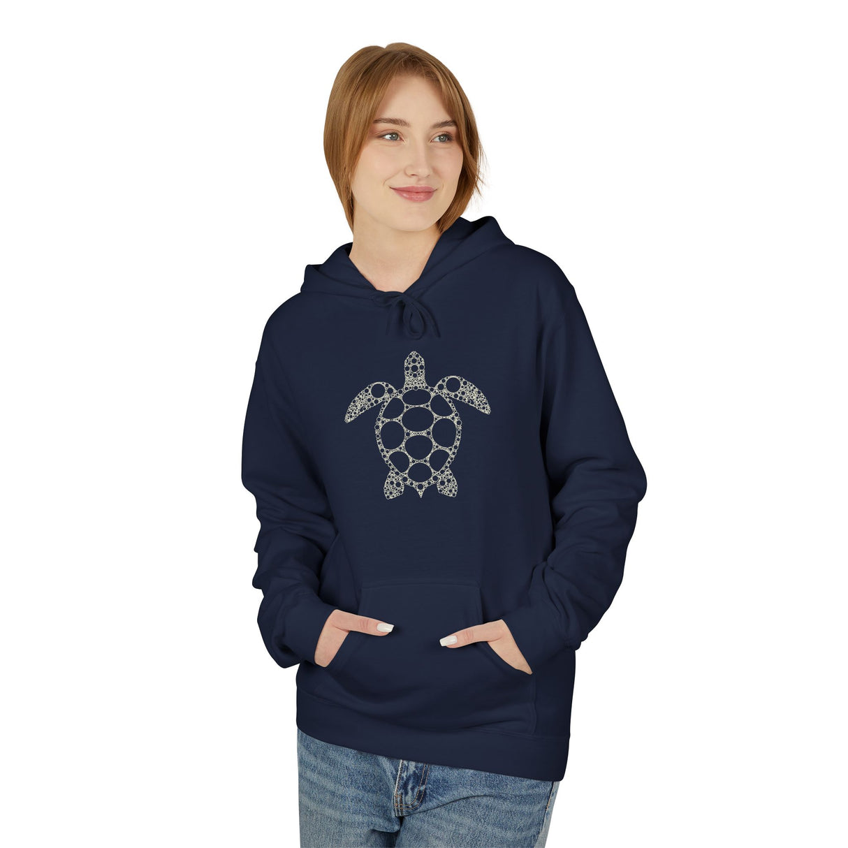 Detailed Circle Graphic Sea Turtle Hoodie - Comfy Sweatshirt - 5 Colors