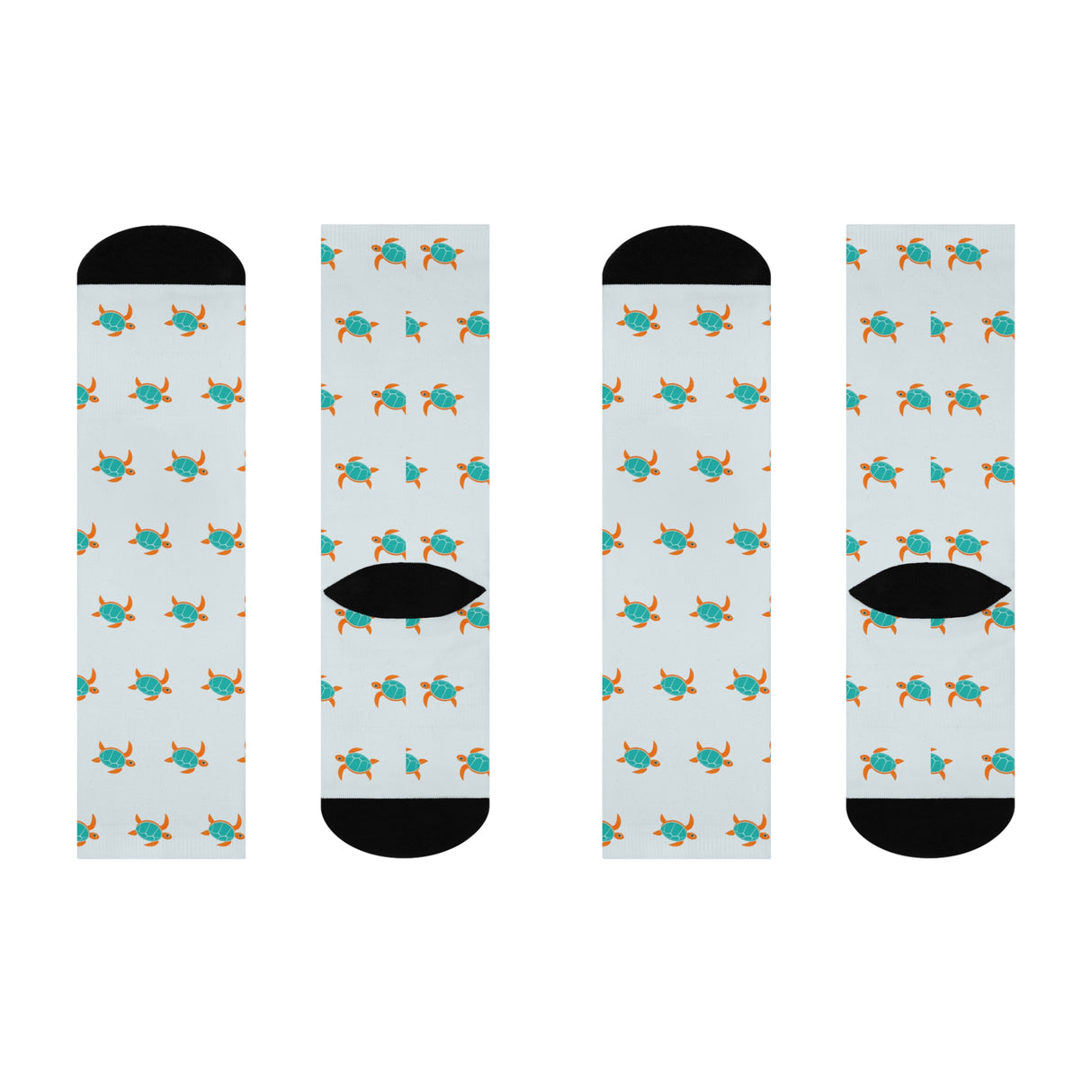 Light Blue Sea Turtle Cushioned Crew Socks