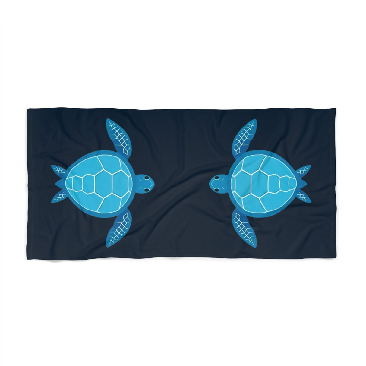 Dark Blue Sea Turtle Beach Towel