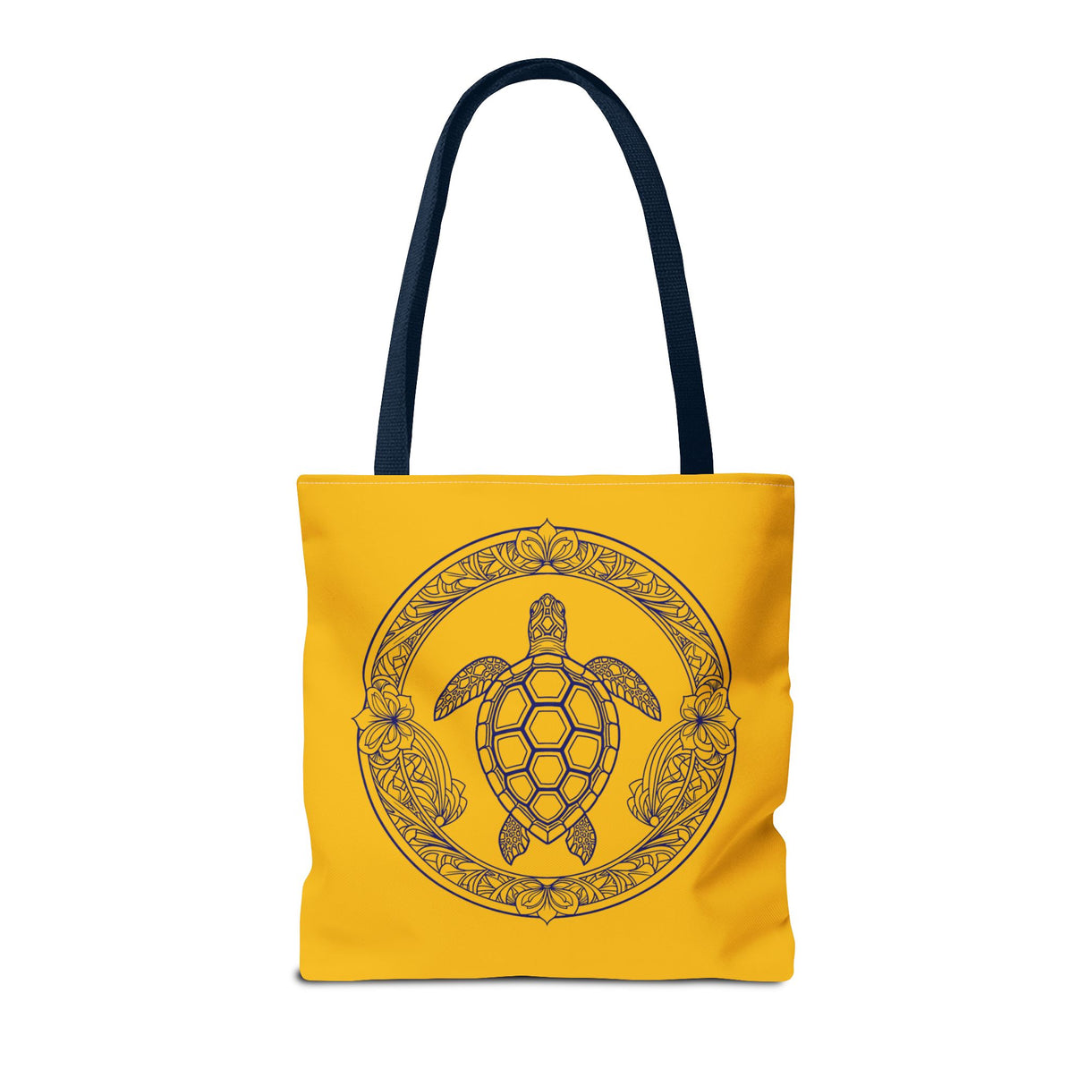 Gold and Purple Tropical Print Sea Turtle Tote Bag - 3 sizes