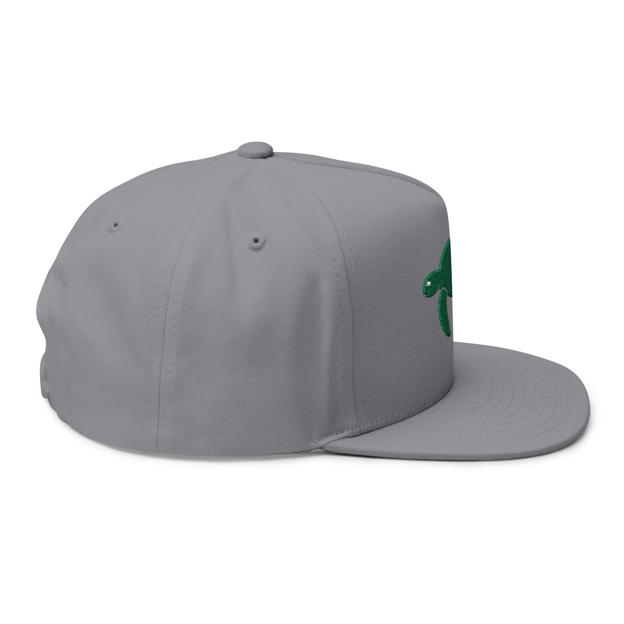 Sea Turtle Profile Embroidered Flat Bill Cap