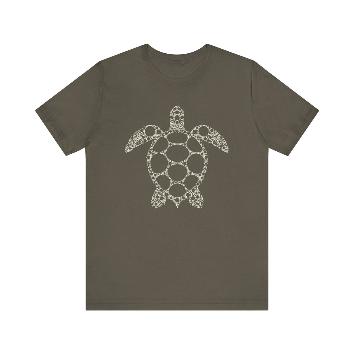 Sea Turtle Detailed Circle Graphic Tee White Ink - 6 Colors