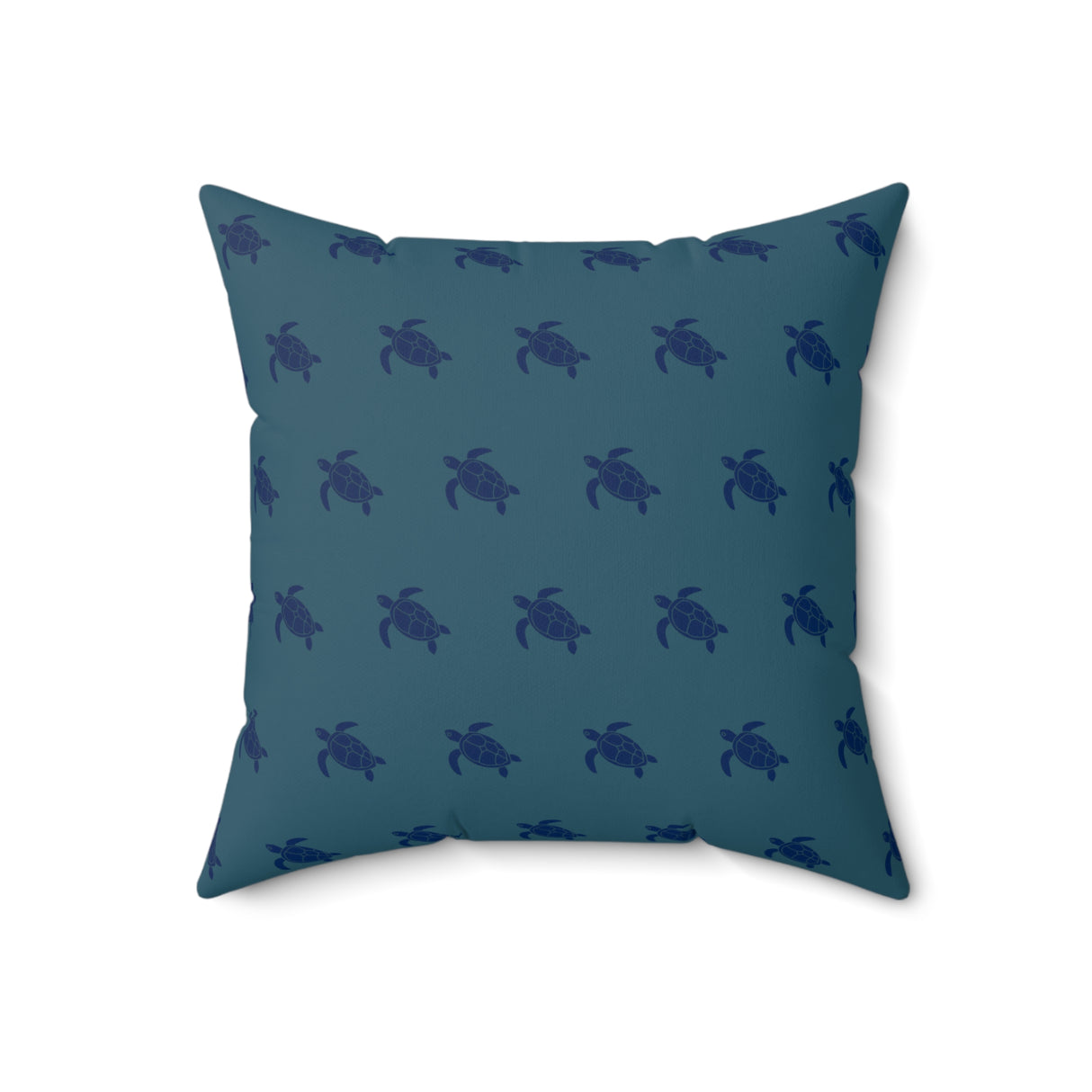 Monochrome Blue Sea Turtle Pillow, Faux Suede Pillow - 4 sizes