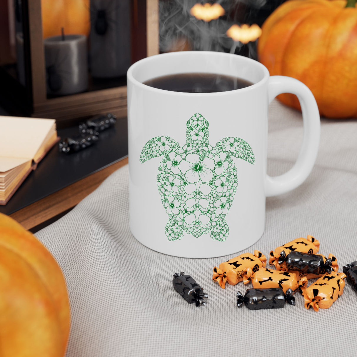 Tropical Green Sea Turtle Design Mug