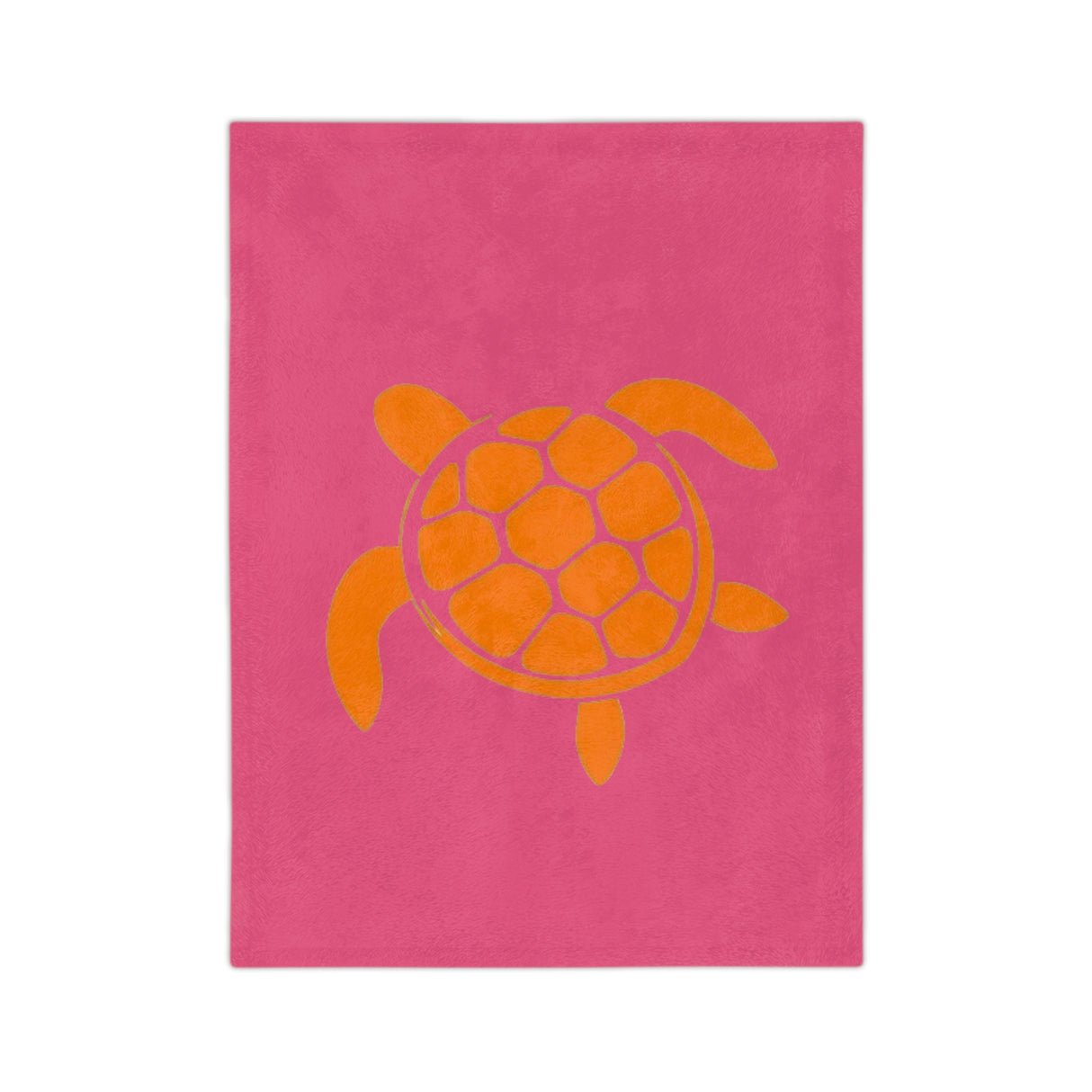 Pink and Orange Sea Turtle -Themed Velveteen Microfiber Blanket - 3 Sizes