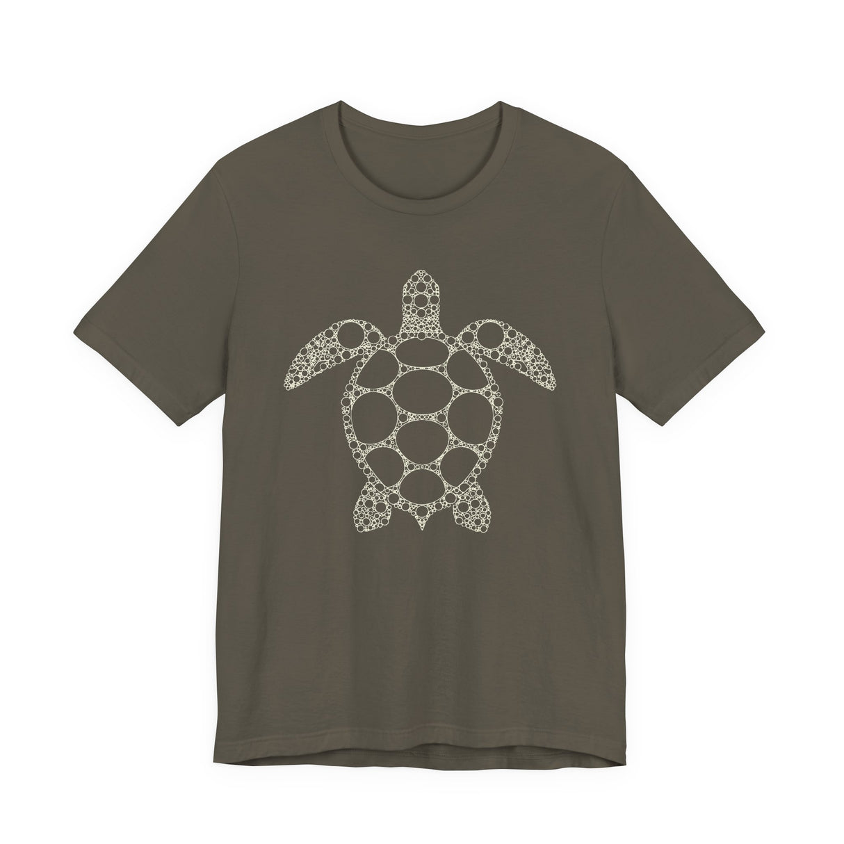 Sea Turtle Detailed Circle Graphic Tee White Ink - 6 Colors
