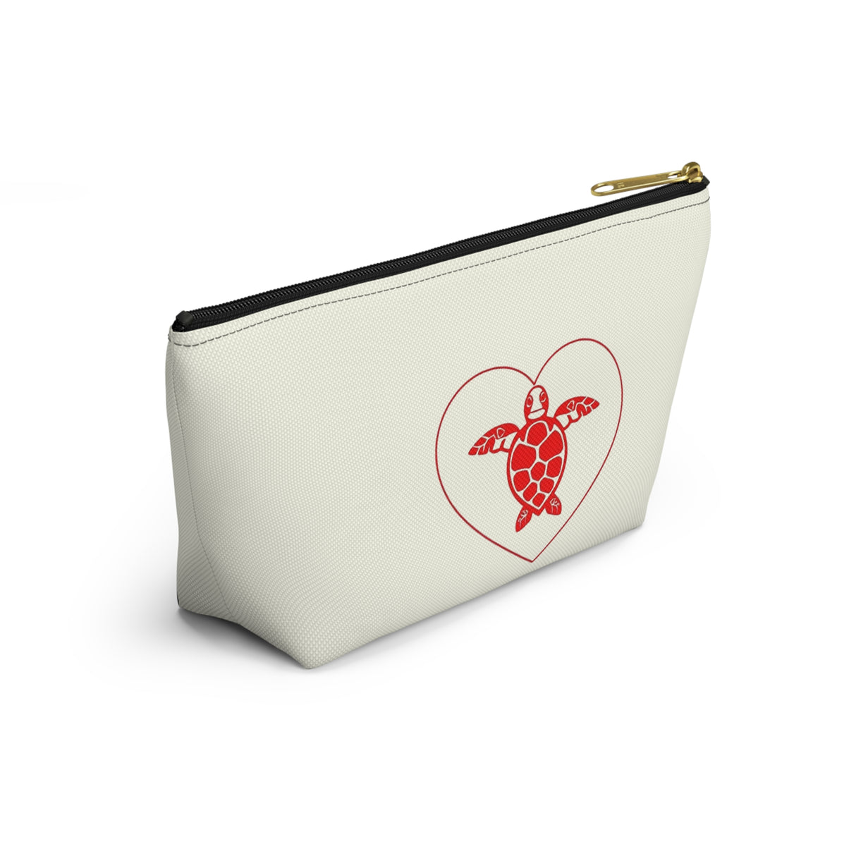 Red Heart Sea Turtle Print Accessory Pouch