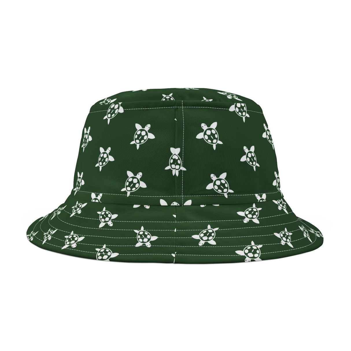 Green and White Print Sea Turtle Pattern Bucket Hats - Large Sizes Available
