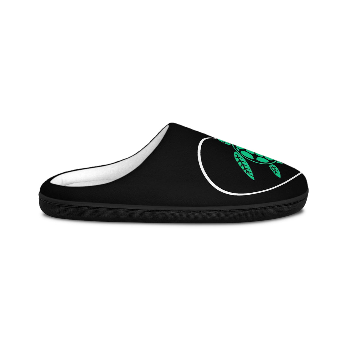 Mens Green SeaTurtle Heart Slippers