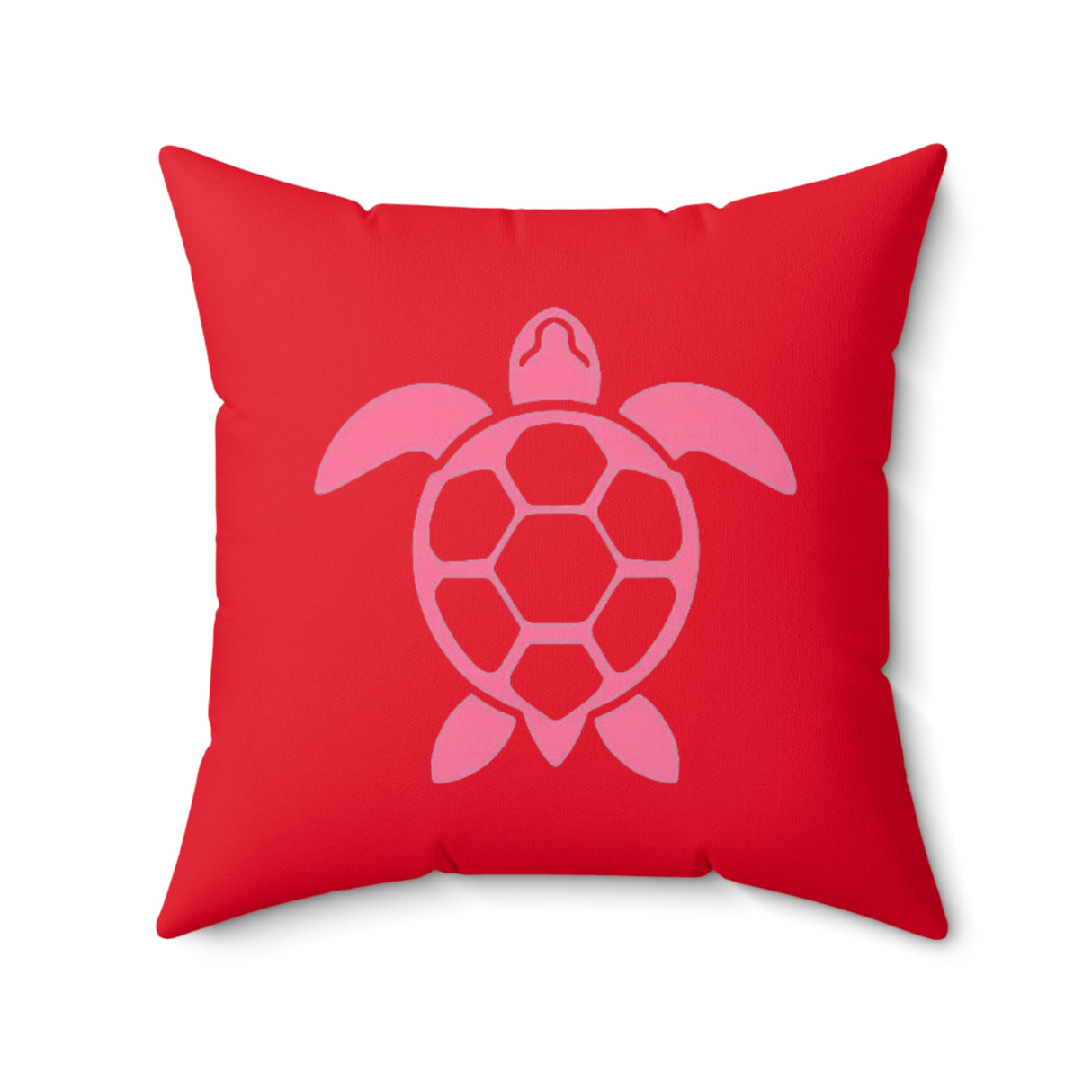 Red and Pink Sea Turtle Pillow, Faux Suede Pillow - 4 sizes