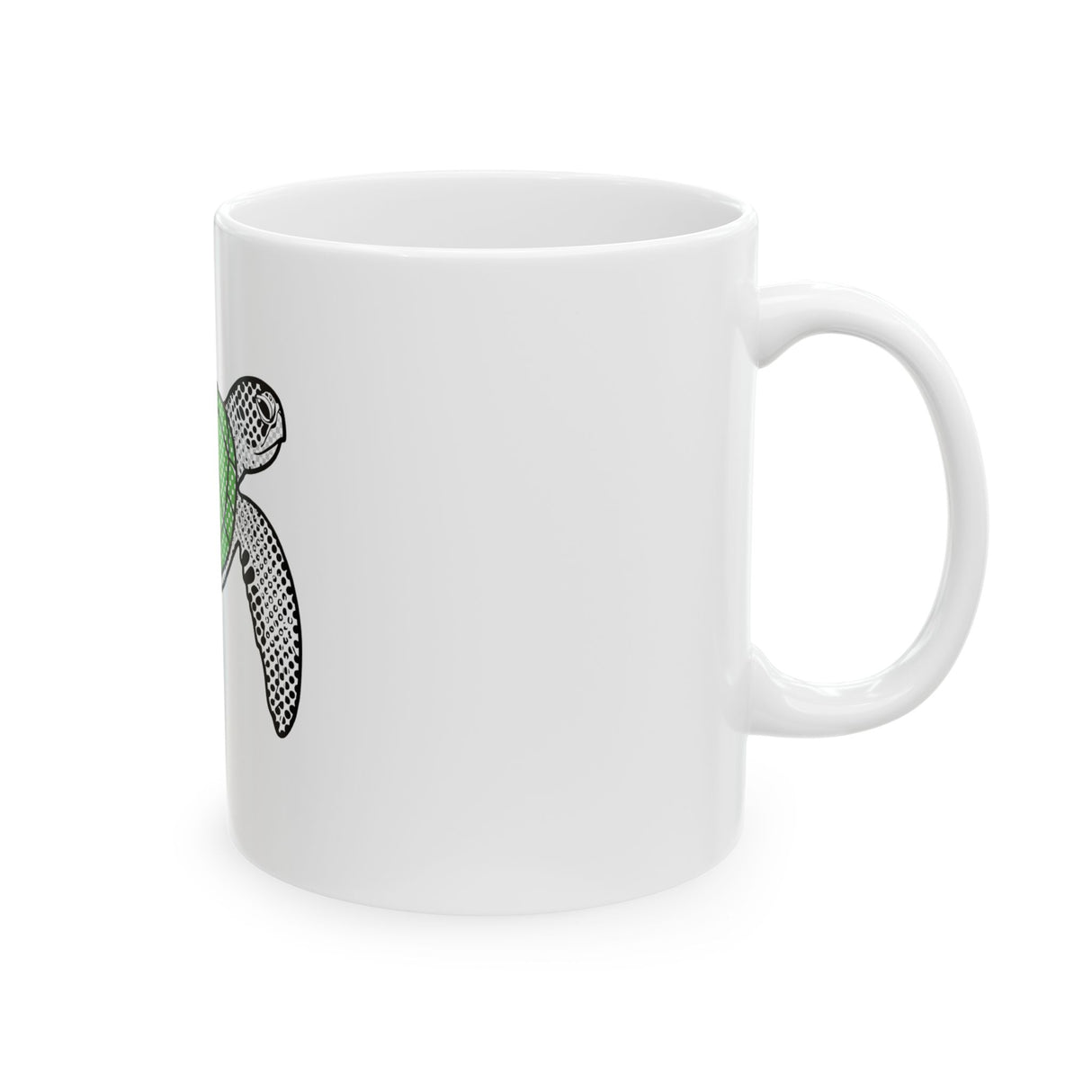 Half-Tone Design Sea Turtle Ceramic Mug