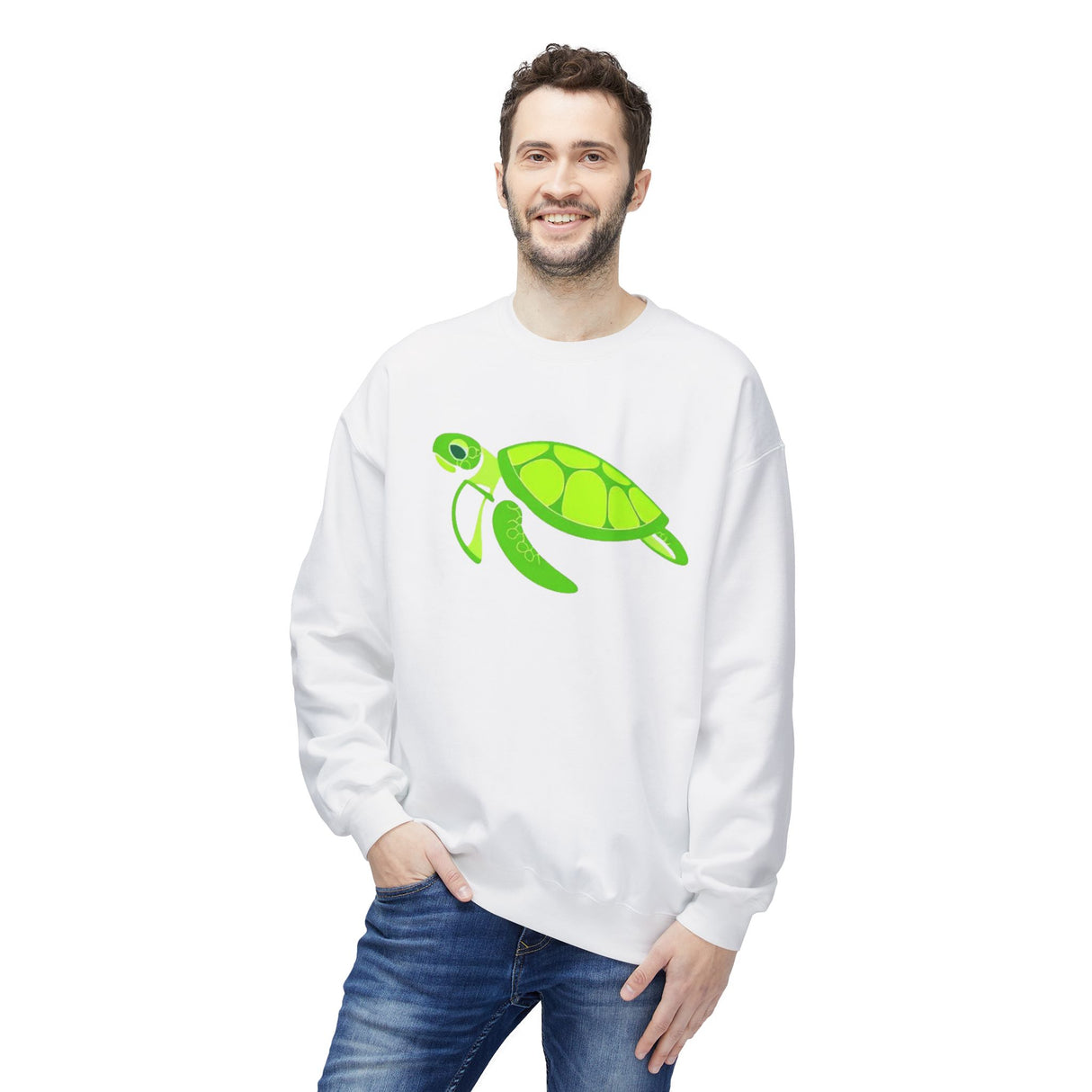 Neon Green Sea Turtle Sweatshirt