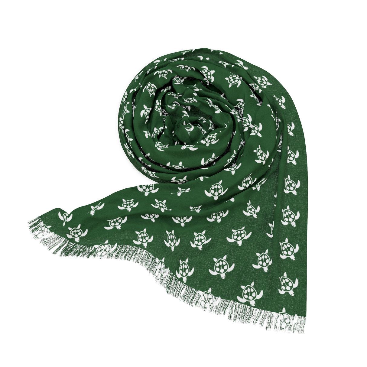 Green and White Sea Turtles Light Scarf