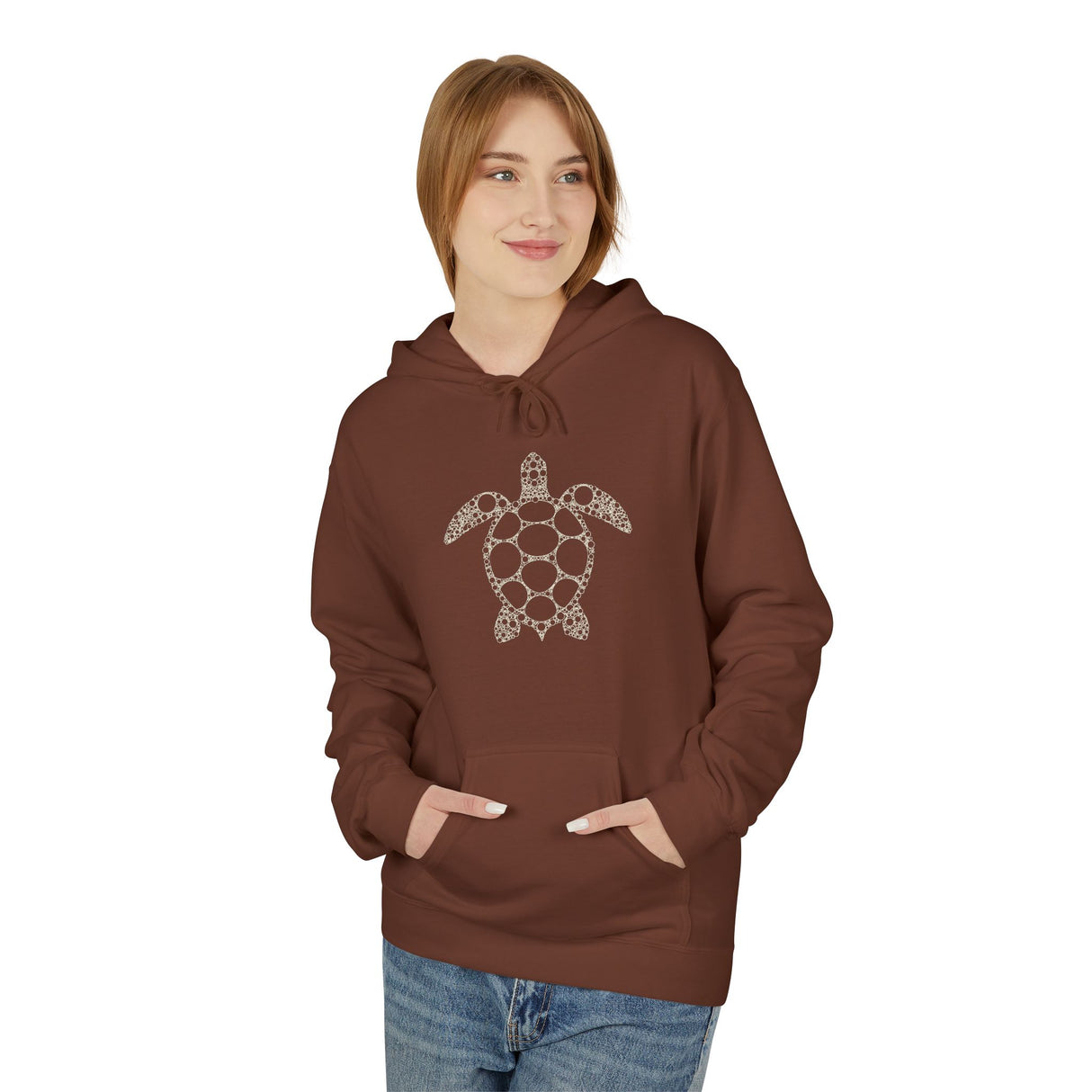 Detailed Circle Graphic Sea Turtle Hoodie - Comfy Sweatshirt - 5 Colors