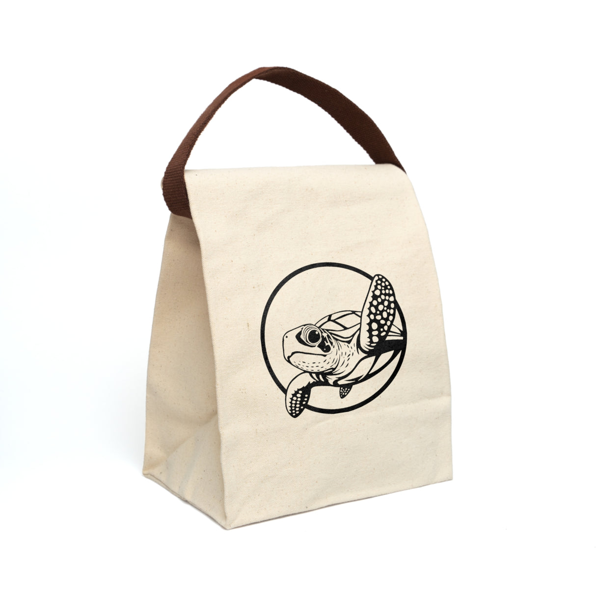 Waving Sea Turtle Lunch Bag - Reusable Canvas Lunch Bag