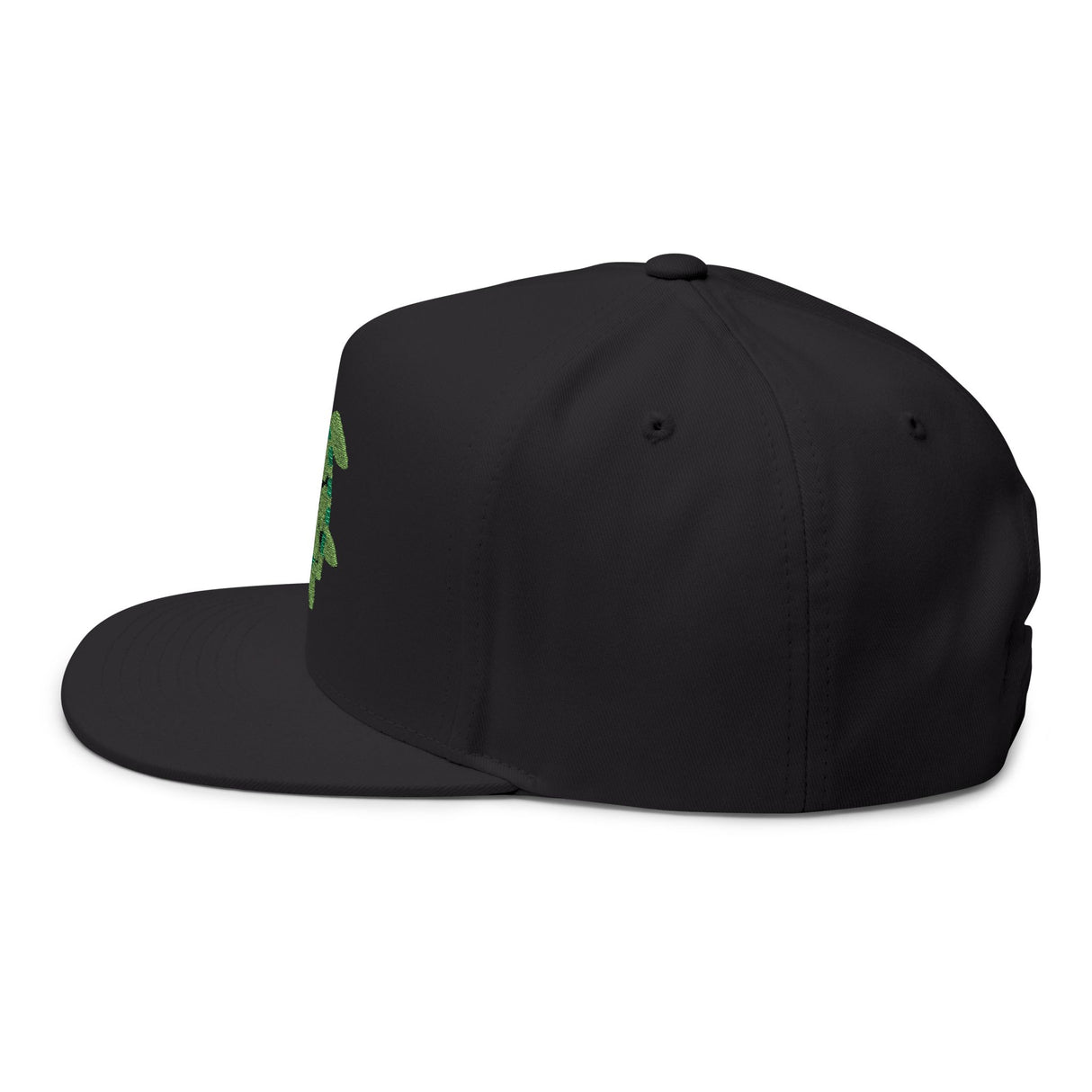 Green Sea Turtle Embroidered Flat Bill Cap