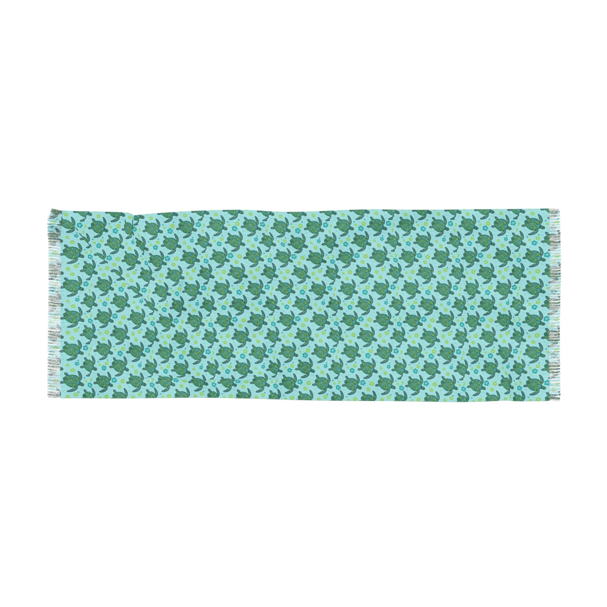 Light Blue and Green Sea Turtles Light Scarf